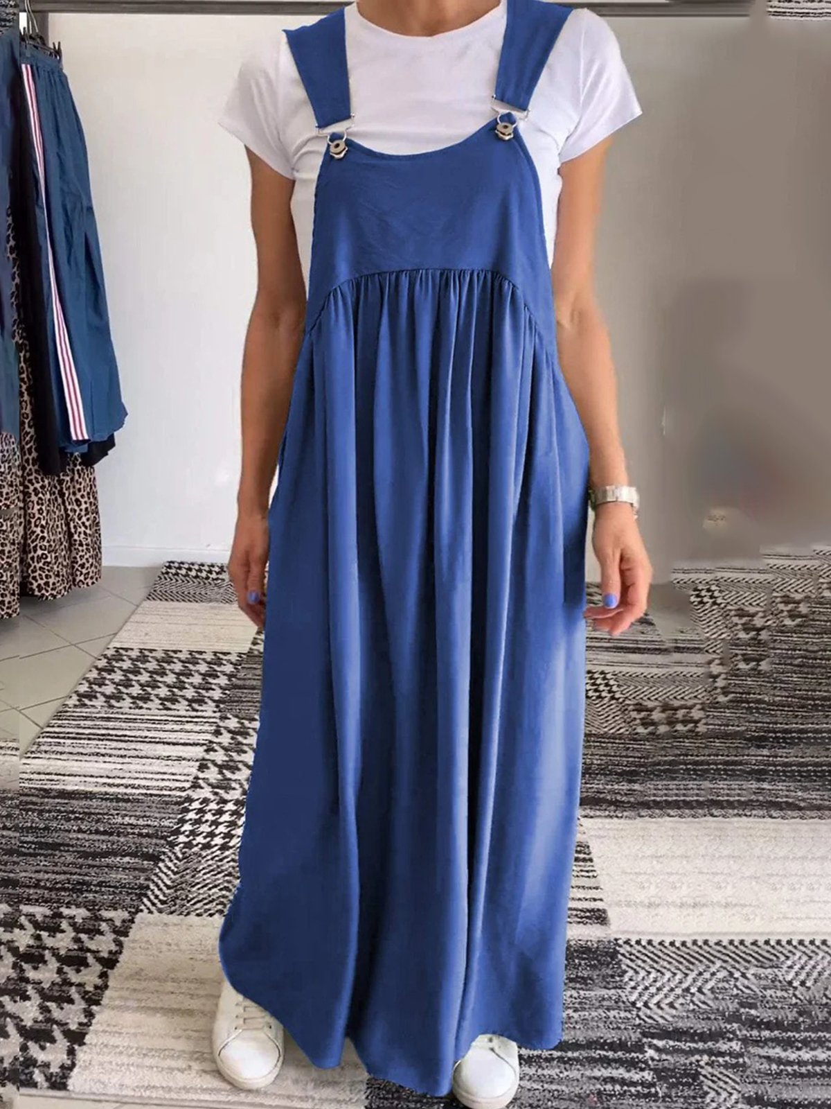 Casual Plain Spaghetti Maxi Dress No Inside T-shirt