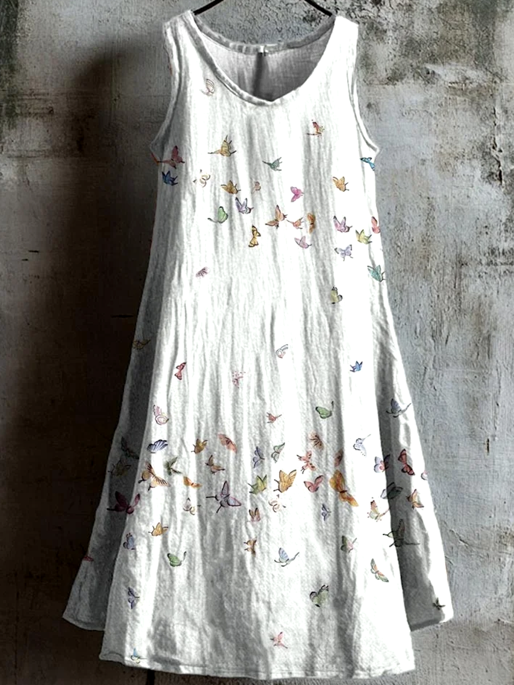 Cotton Casual Floral Dress With No
