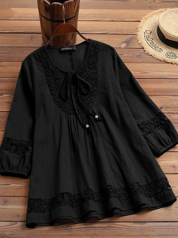 Women Floral Crew Neck Casual Long Sleeve T-shirt