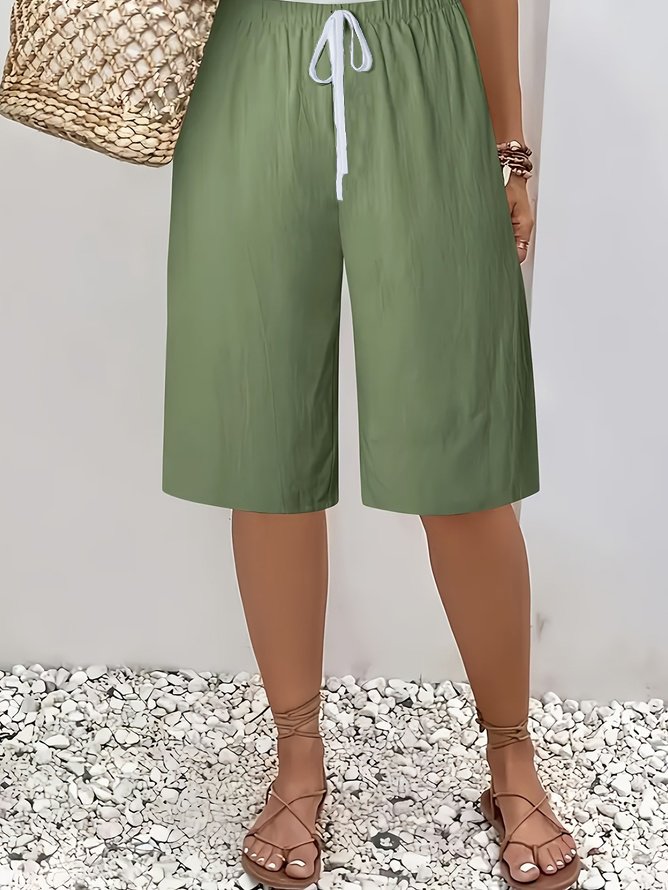 Women's Loose Casual Lace-Up Straight Pants