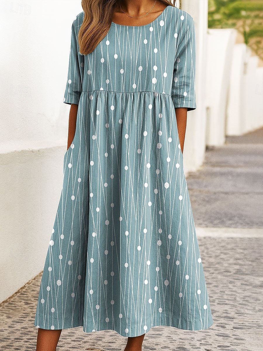 Women's Midi Dress Casual A-Line Skirt Casual Holiday Regular Fit