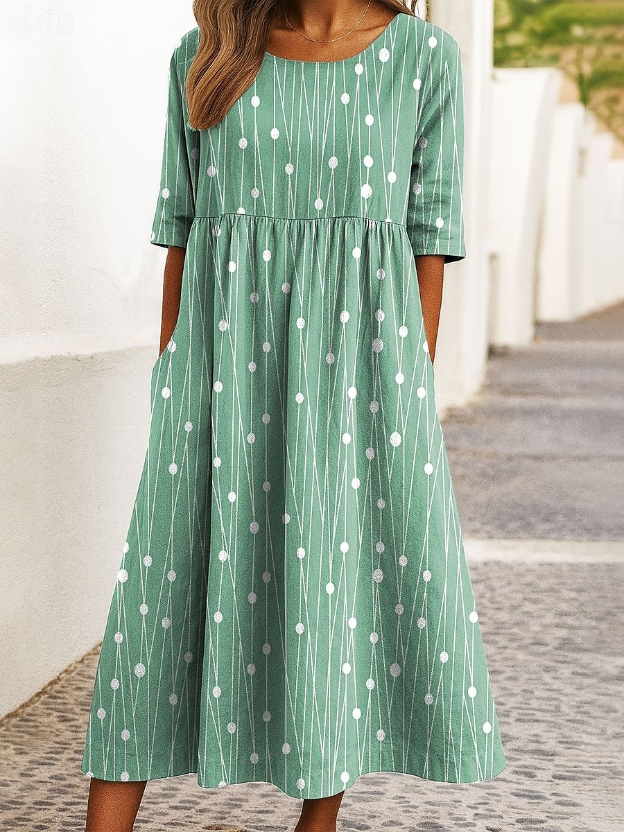 Women's Midi Dress Casual A-Line Skirt Casual Holiday Regular Fit