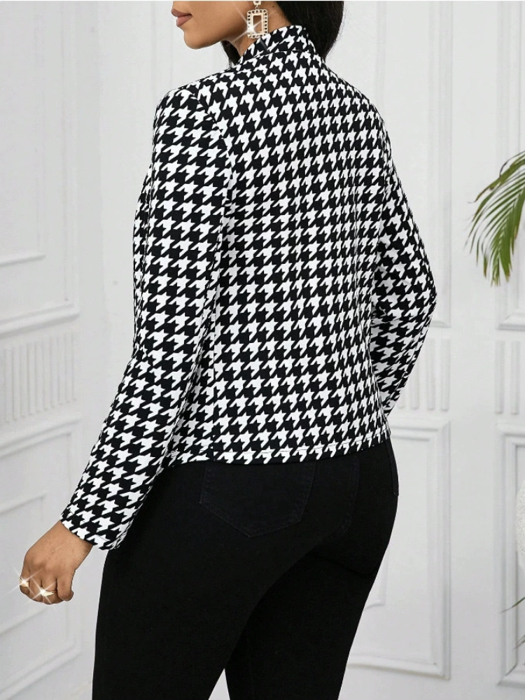 Stand Collar Casual Cotton Geometric Jacket