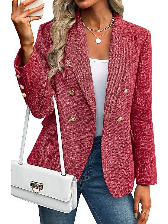Casual Shawl Collar Regular Fit Cotton Blazer