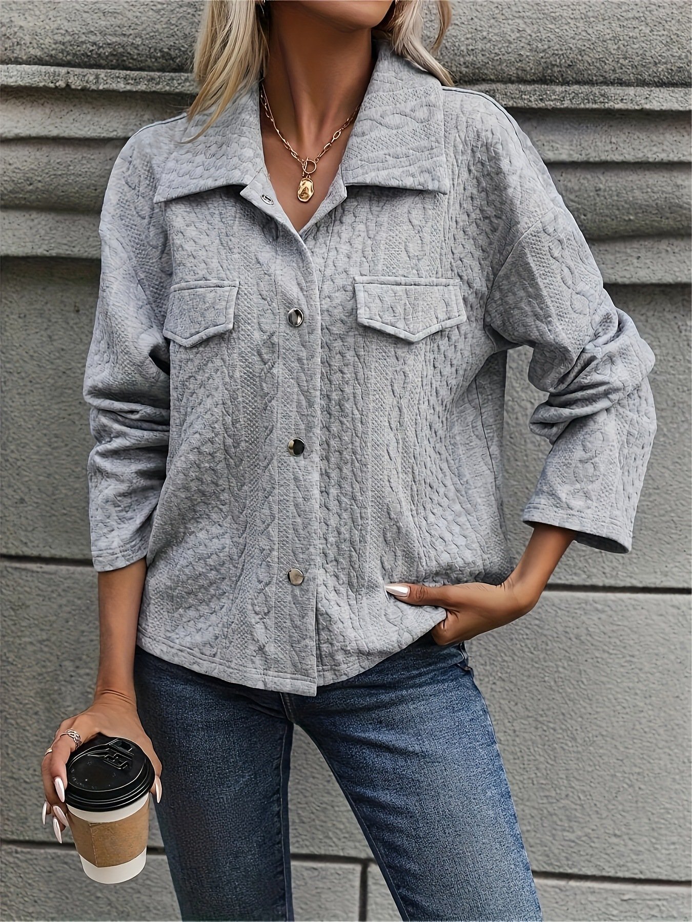 Urban Loose Buckle Shawl Collar Jacket