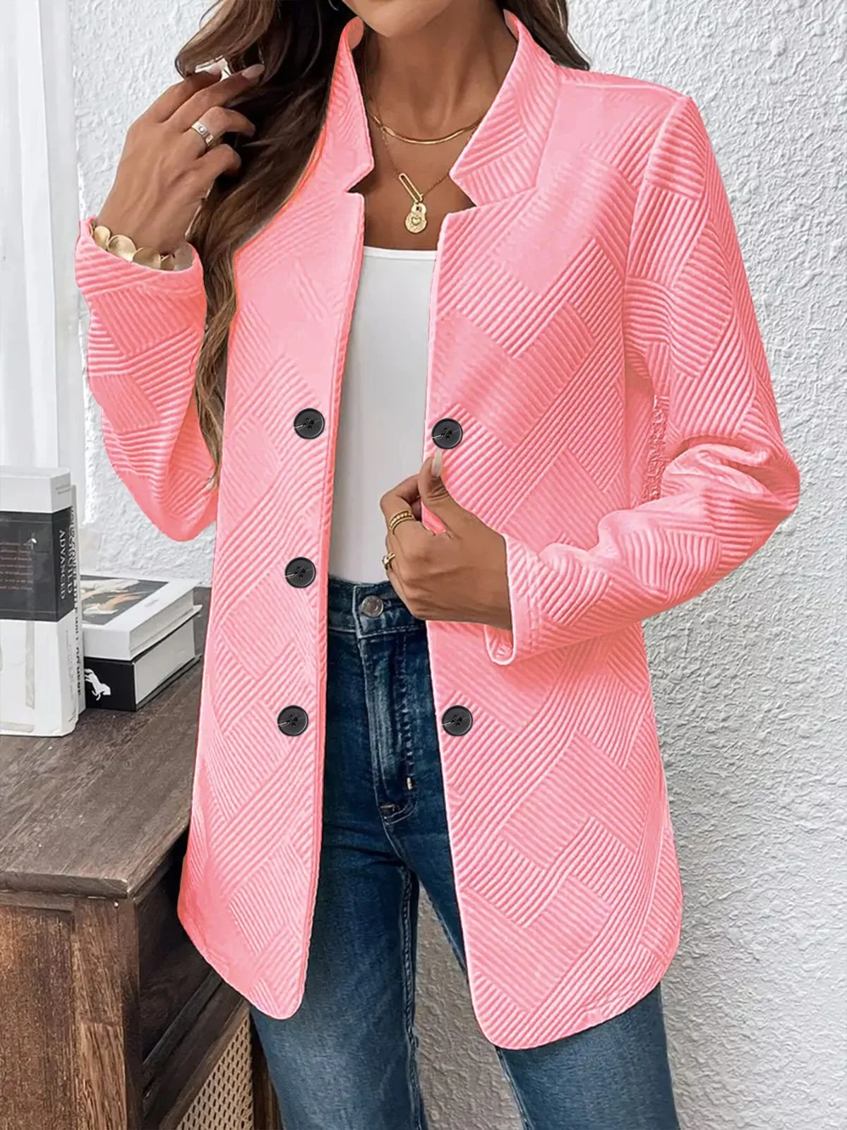 Simple Regular Fit Plain Blazer