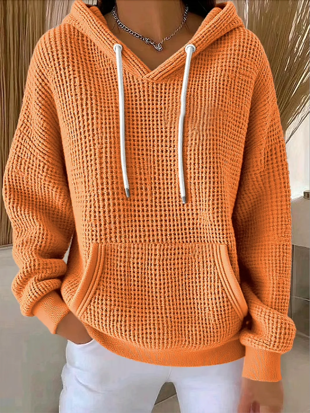 Vintage Cotton Plain Hoodie