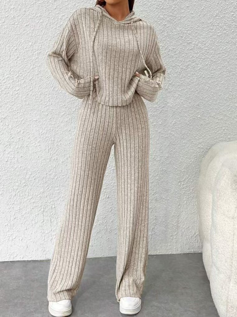 Women's Embossed Plain Daily Going Out Two-Piece Set Purple Casual Spring/Fall Top With Pants Matching Set