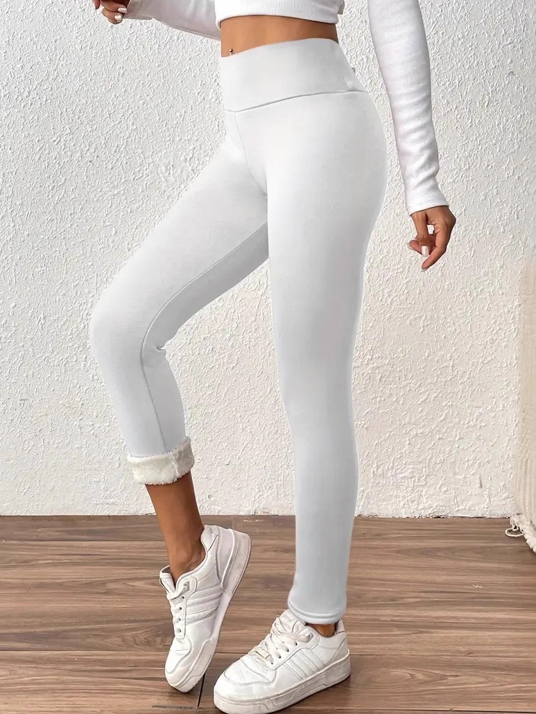 Women's plus velvet and thickened light lambskin leggings women's autumn and winter high waist tights warm pants yoga pants