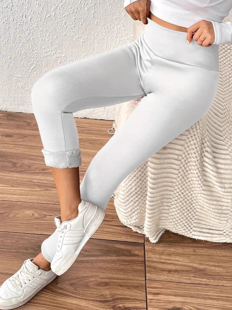 Women's plus velvet and thickened light lambskin leggings women's autumn and winter high waist tights warm pants yoga pants