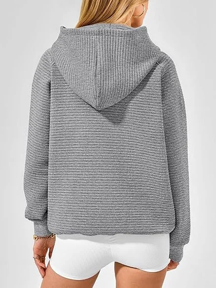 Hoodie Loose Simple Fashion Striped Hooded Loose Long-sleeved Sweatshirt