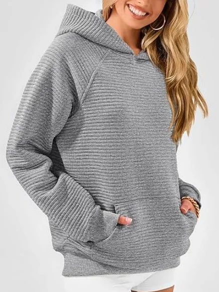 Hoodie Loose Simple Fashion Striped Hooded Loose Long-sleeved Sweatshirt