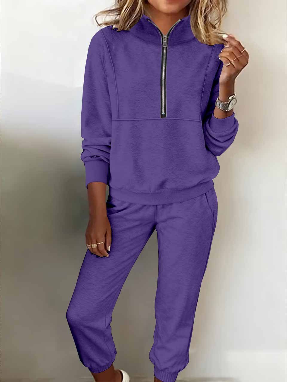 Women's two-piece fleece sweatshirt sports street casual fashion suit