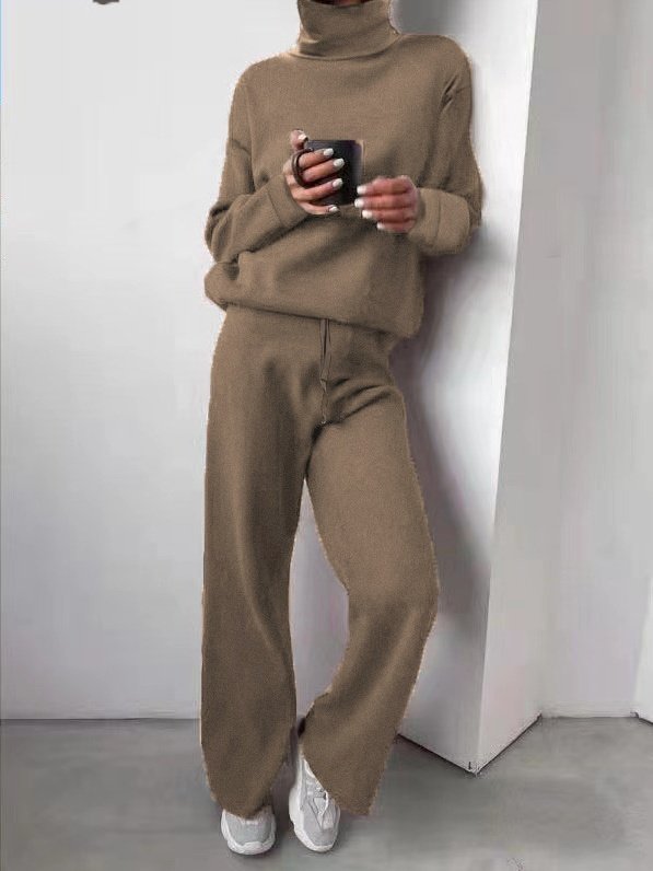 Women's Adjustable Strap Plain Daily Going Out Two-Piece Set Khaki Casual Spring/Fall Top With Pants Matching Set