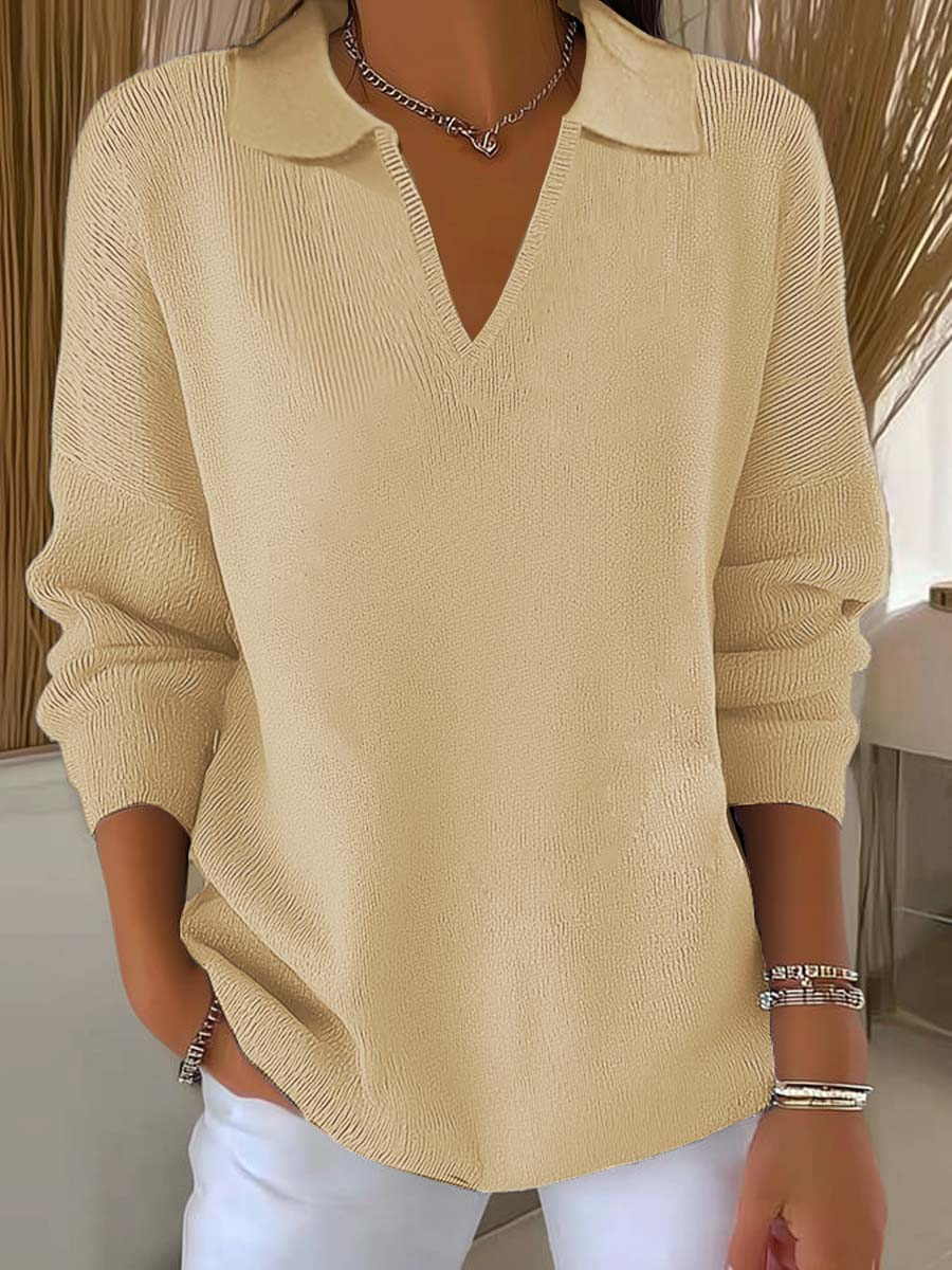 Women's Classic Casual Lapel Sweater