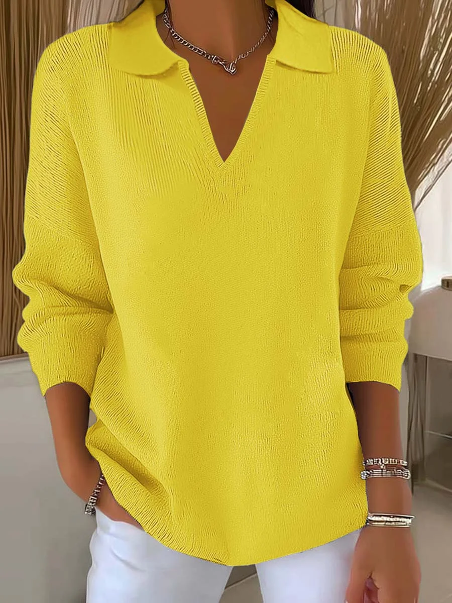 Women's Classic Casual Lapel Sweater