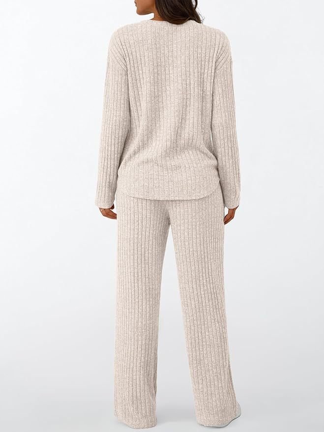 Cotton Plain Casual Two-Piece Set