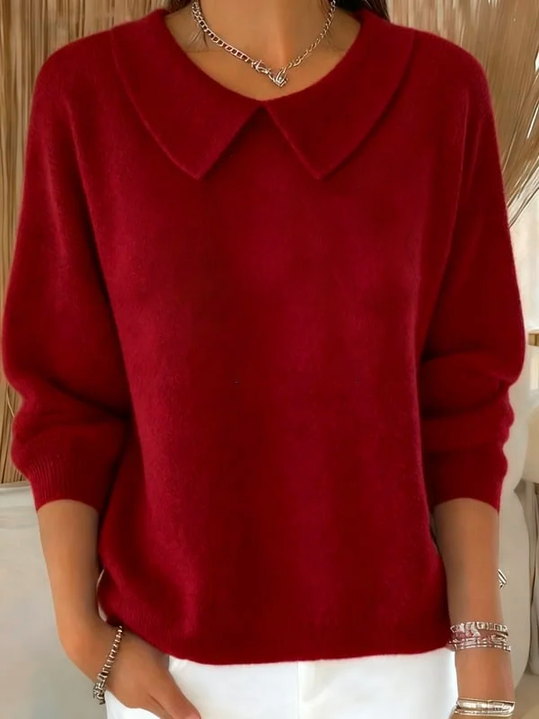 Women's Casual Print Lapel Classic Sweater