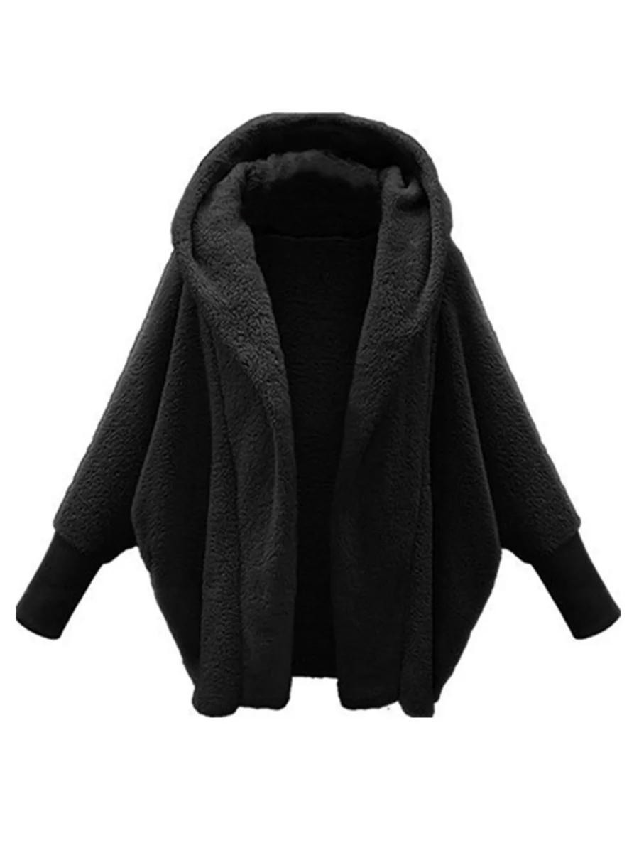 Loose Lapel Collar Dolman Sleeve Split Joint Girly Coat