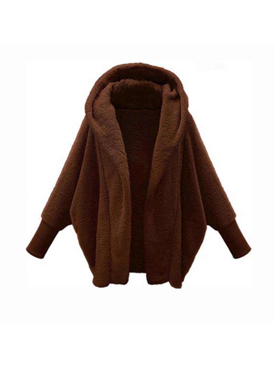 Loose Lapel Collar Dolman Sleeve Split Joint Girly Coat