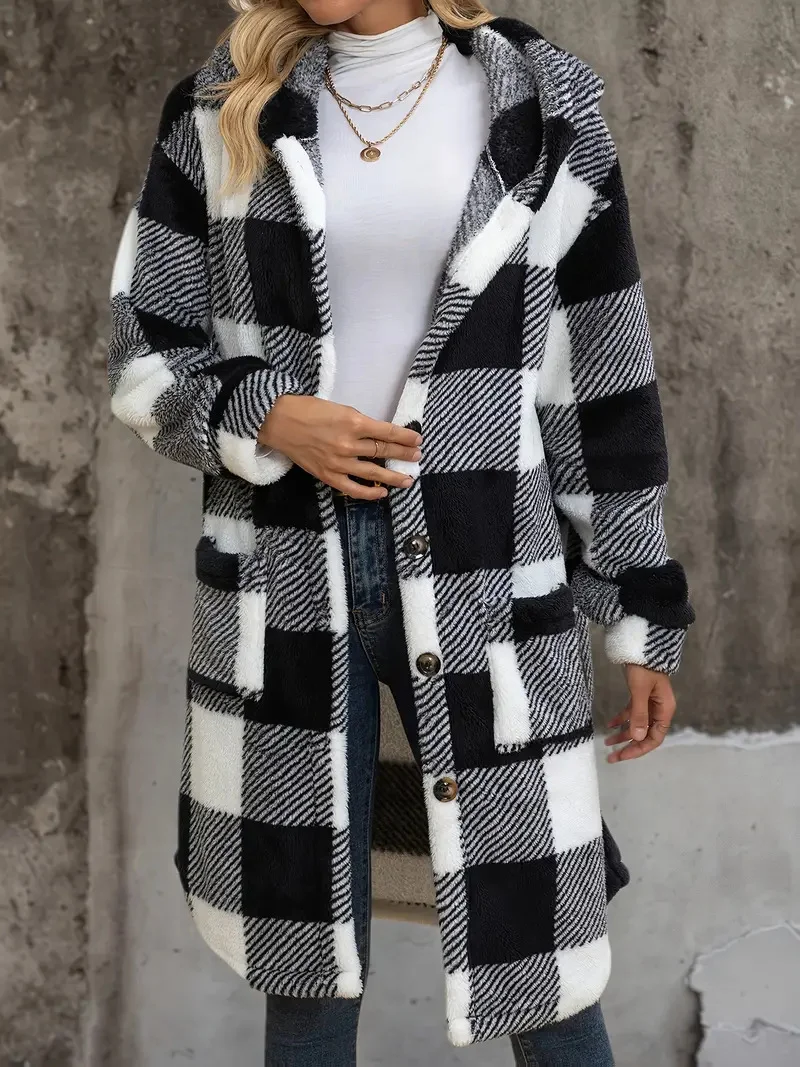 Geometric Casual Regular Fit Hoodie Coat