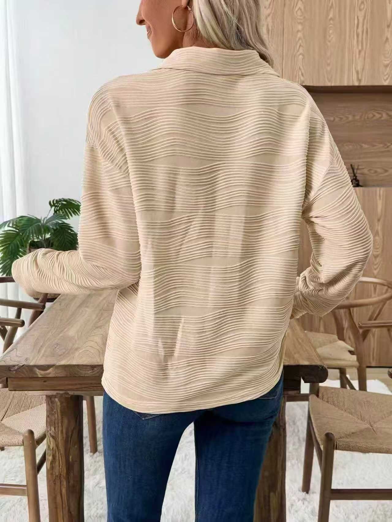 Casual Shawl Collar Cotton Sweatshirt