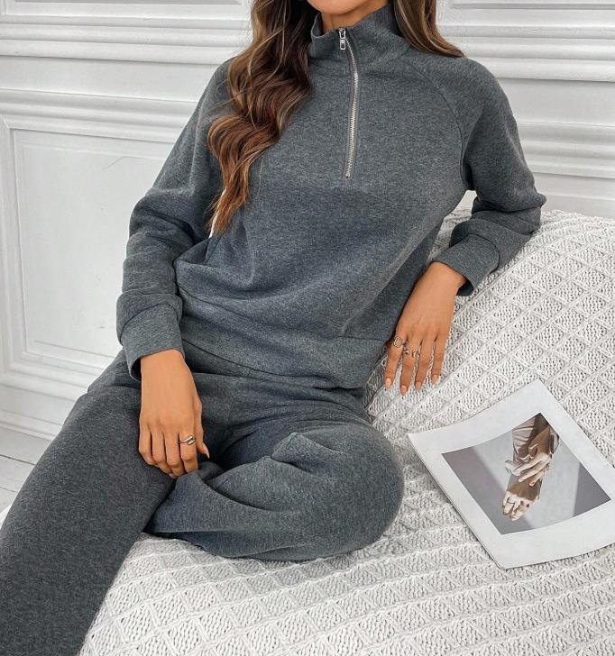 Casual Plain Two-Piece Set