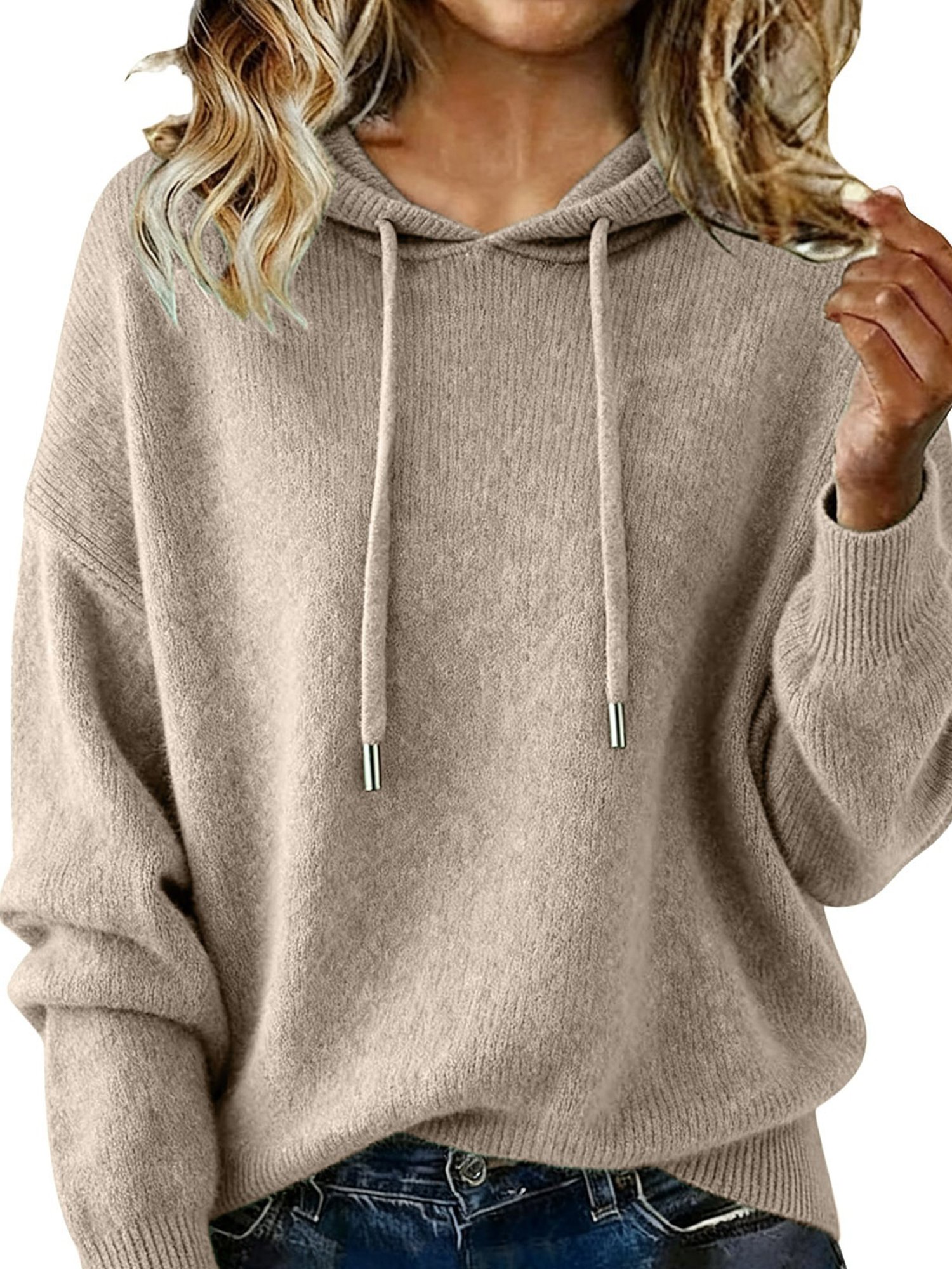 Casual Plain Hoodie Sweater