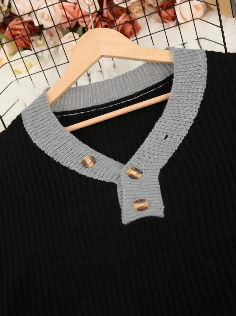 Lady Romance V Neck Loose Acrylic Sweater