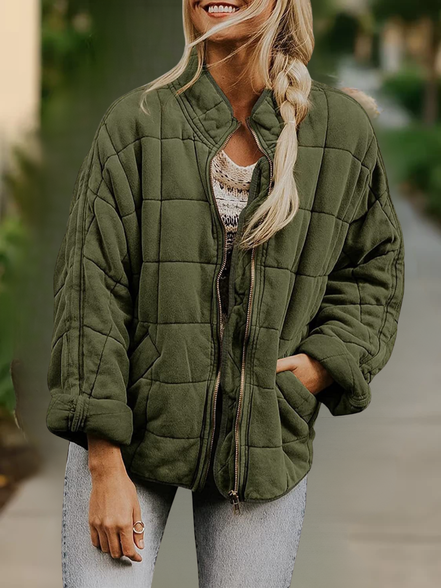 Lady Romance Stand Collar Loose Cotton-Padded jacket