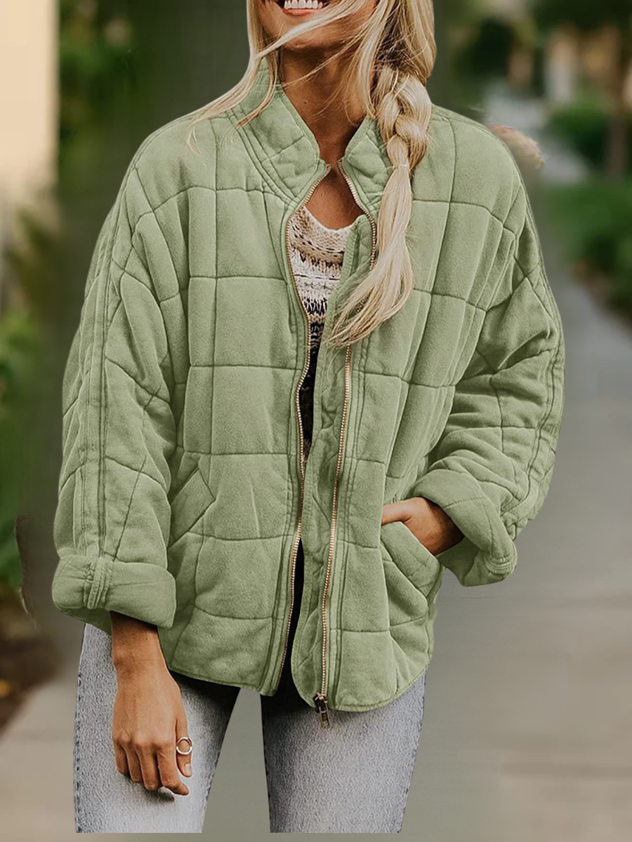 Lady Romance Stand Collar Loose Cotton-Padded jacket