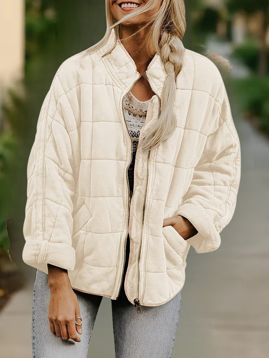 Lady Romance Stand Collar Loose Cotton-Padded jacket