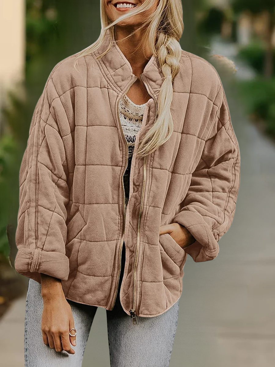 Lady Romance Stand Collar Loose Cotton-Padded jacket