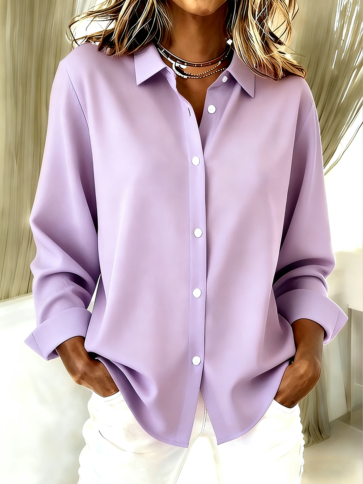 Shirt Collar Plain Simple Shirt