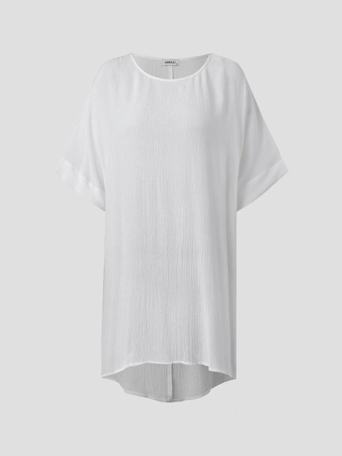 Women's Shirt Blouse Linen Plain Weekend Dolman Sleeve Short Sleeve Vintage Streetwear Holiday Crew Neck Regular Fit Summer Spring