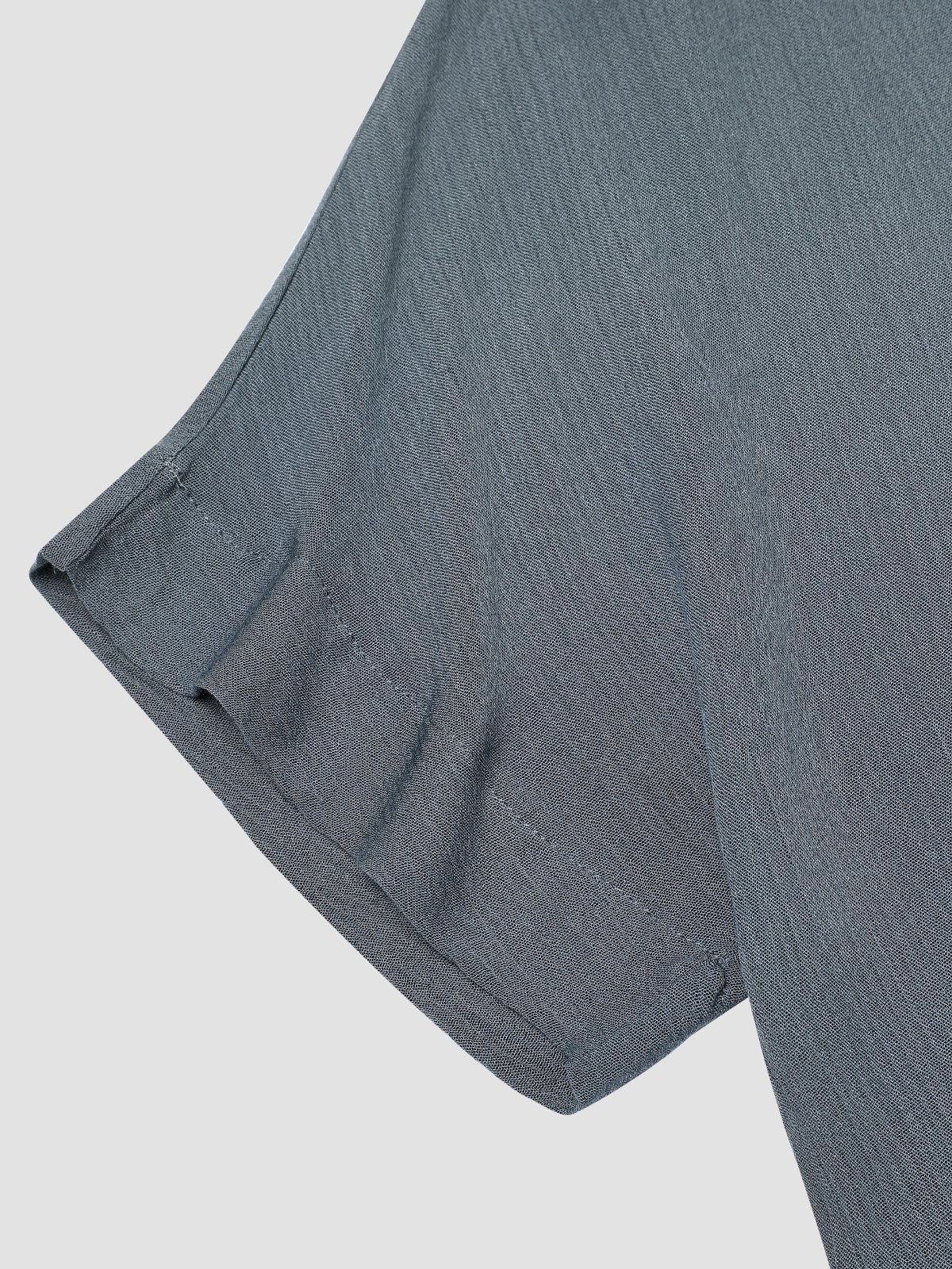 Summer Loose Solid Casual Short Sleeve Cotton and Linen Tunic Top