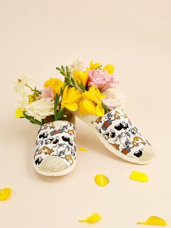 Women's Slip-On Woven Canvas Fisherman Shoes