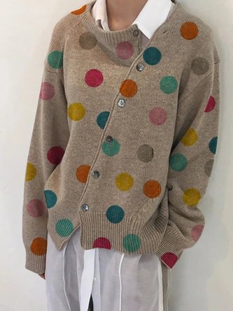 Acrylic Casual Polka Dots Sweater
