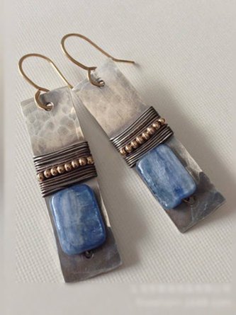 Women Vintage Blue Alloy Earrings