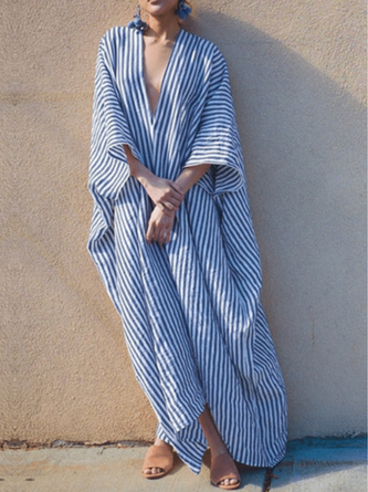 Swing Vintage Loose Stripe Maxi Dress