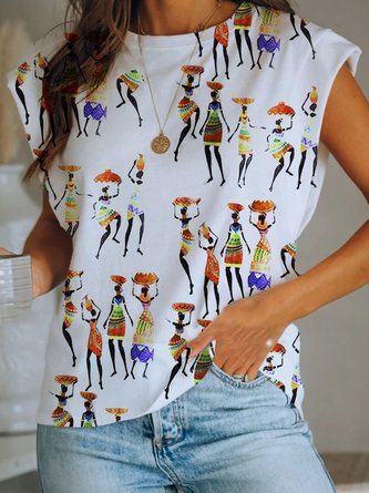 Sleeveless Printed Top