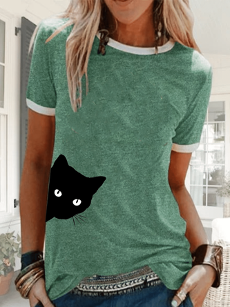 Printed Cotton Casual T-Shirt Top