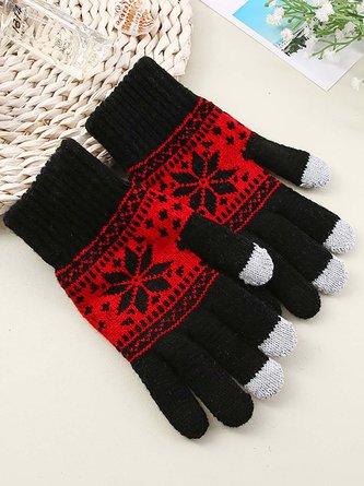 Printed Mobile Phone Touch Screen Knitted Gloves