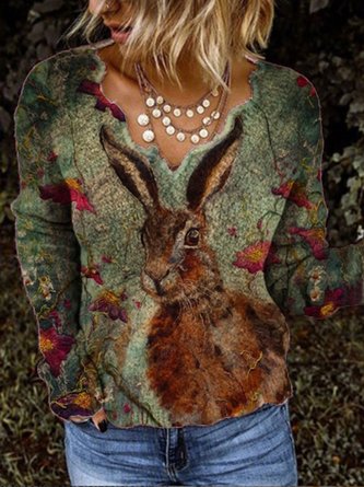 New Women Chic Holiday Comfortable Comfortable Vintage Long Sleeve Shirt & Top