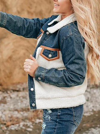 Long Sleeve Shirt Collar Shift Casual Jackets