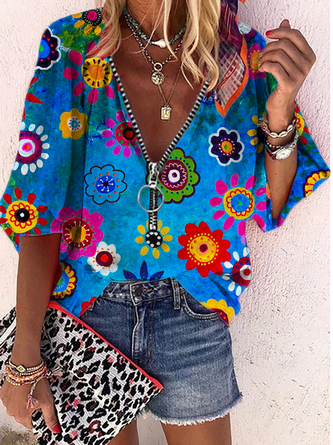 Hippie Floral Casual Tops