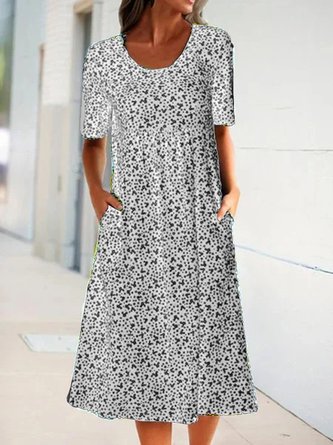 Casual Short Sleeve Weaving Dress