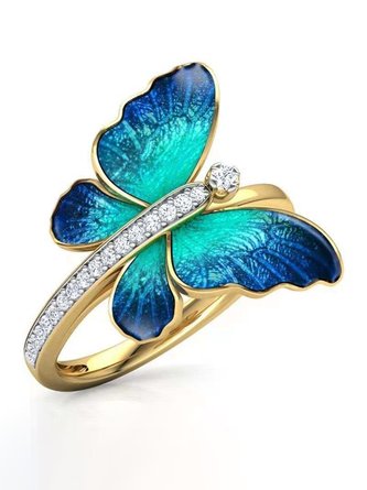 Wedding Vacation Rhinestone Butterfly Ring