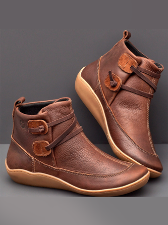 Braided Strap Flat Heel All Season Boots
