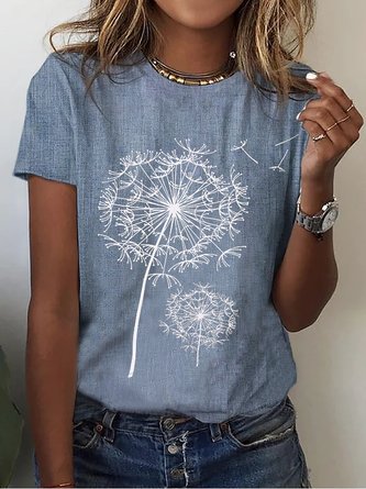 Dandelion Casual Crew Neck T-Shirt